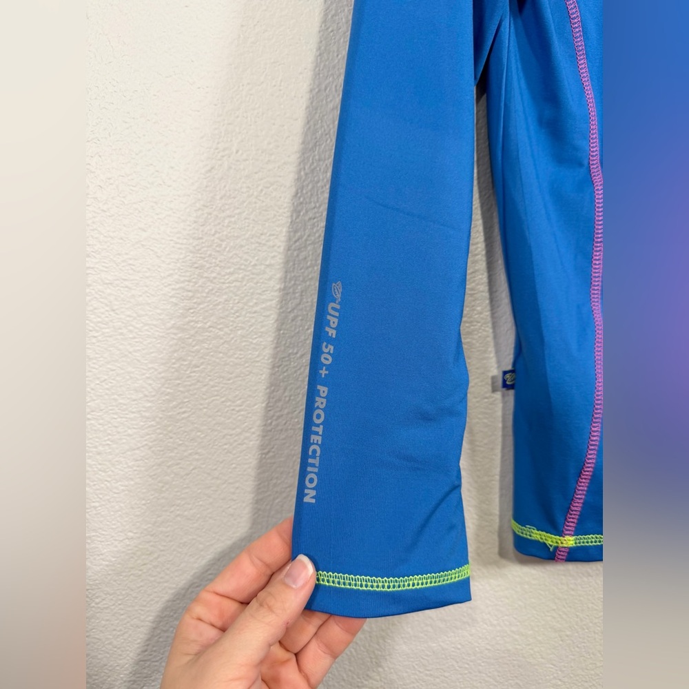 Banana Boat Rash Guard Swimming Shirt Blue Pink Green Neon Zipper Women XL - Picture 6 of 7